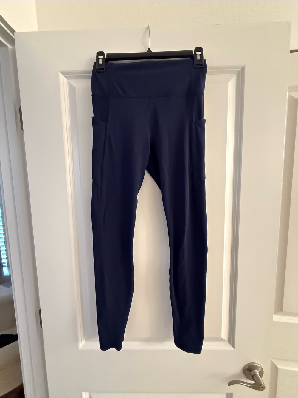 Fabletics Navy High-Waist Leggings with Side Pockets
